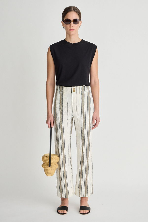 Apiece Apart Stripe Merida Pant - Affogato Stripe