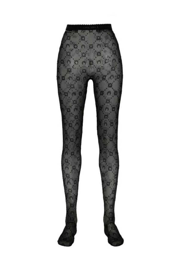 MARINE SERRE Moonogram Mesh Flock Tights