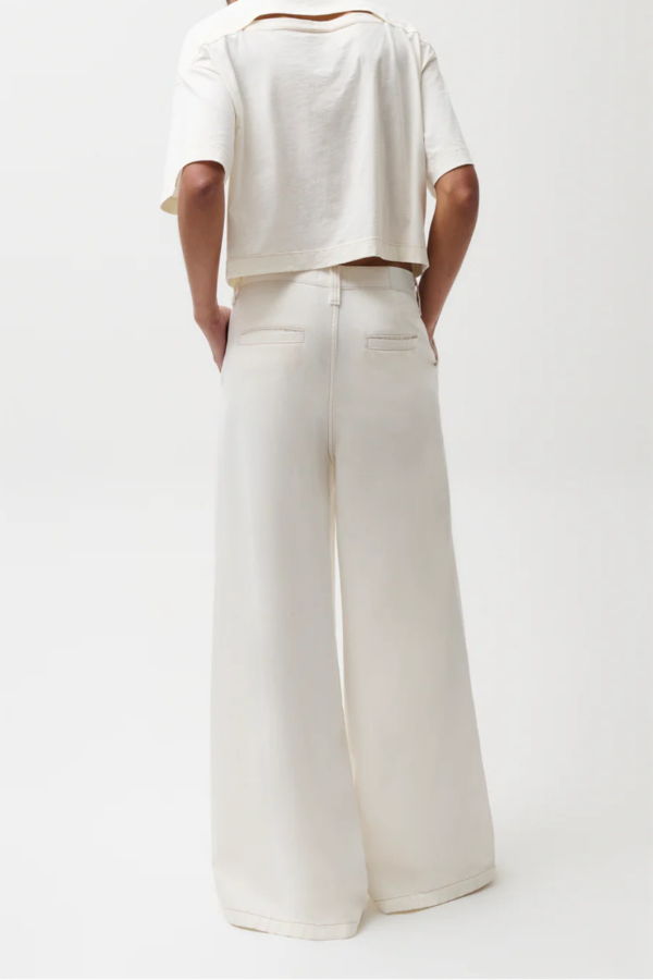 Pistola Delphine Pleated Wide Leg Pants - Off White