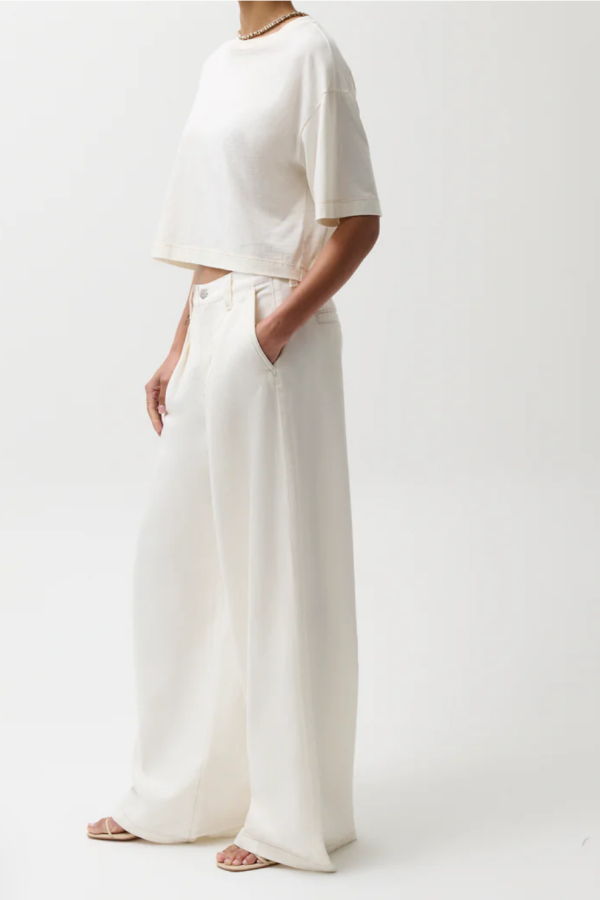 Pistola Delphine Pleated Wide Leg Pants - Off White