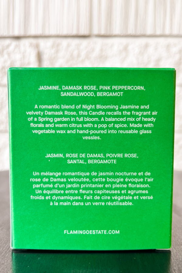 Flamingo Estate Jasmine Damask Rose Candle 8 Oz