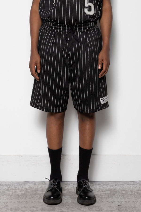 Adidas Y-3 Mesh Pinstripe Shorts