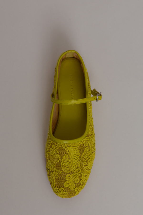 Freda Salvador Laurel Mary Jane Flats - Lime
