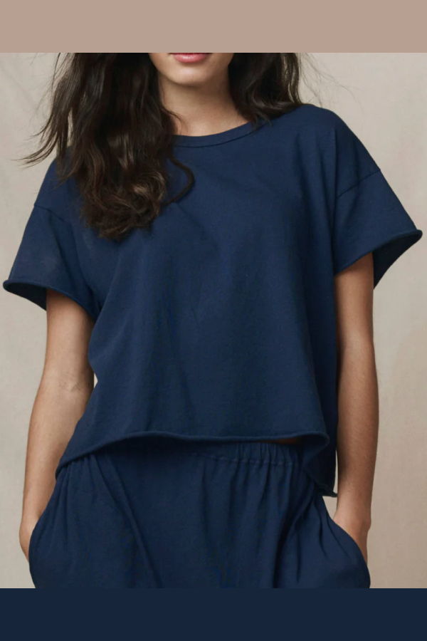 The Great. Crop Tee - True Navy