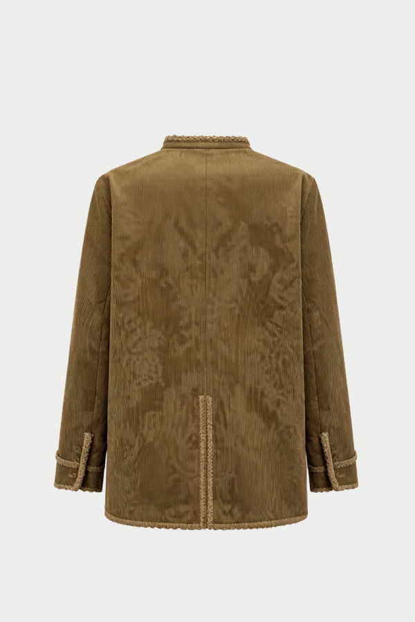 INTO THE EAST Velvet Floral Ribbon Edge Coat