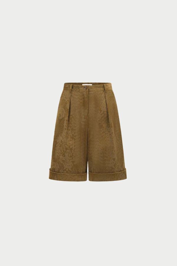 INTO THE EAST Velvet Floral Stand Shorts
