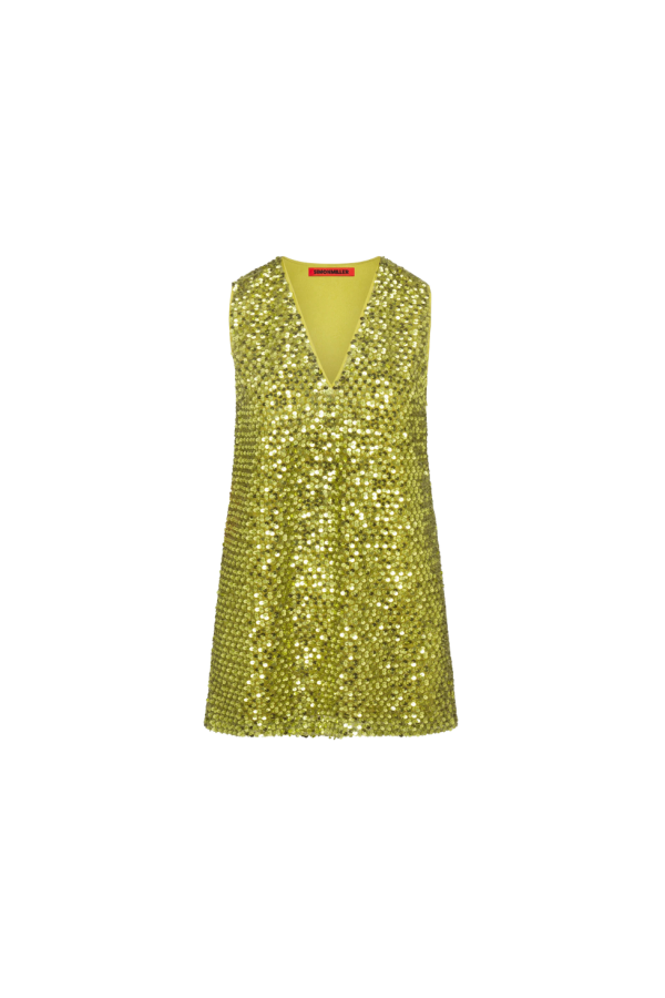 Simon Miller Fountain Sequin Dress - Metallic Pear