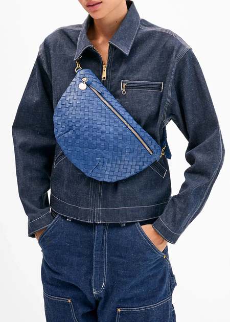Clare V. Grande Fanny Bag - Tobacco Woven Checker