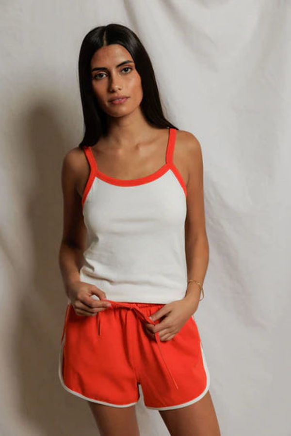 Perfect White Tee Cherry Sporty Ringer Tank