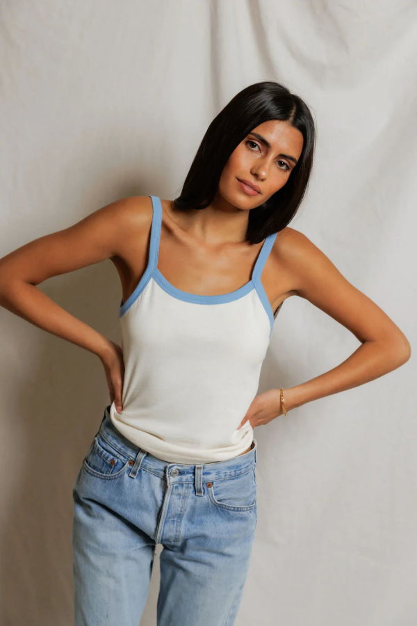 Perfect White Tee Cherry Sporty Ringer Tank