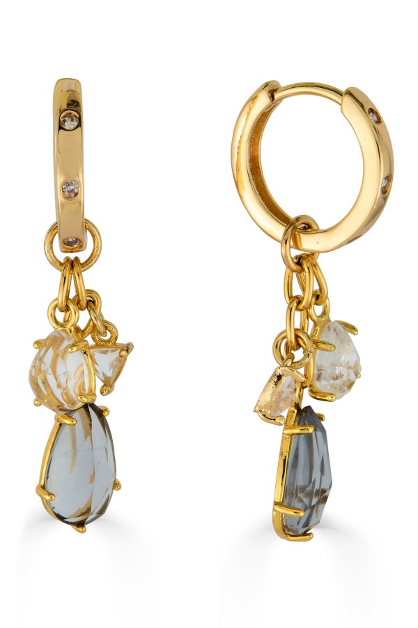 Loni Paul Jewelry Gemstone Charm Huggie Earrings