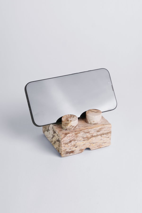 Gemstone Brick Phonestand - Creamy Soapstone