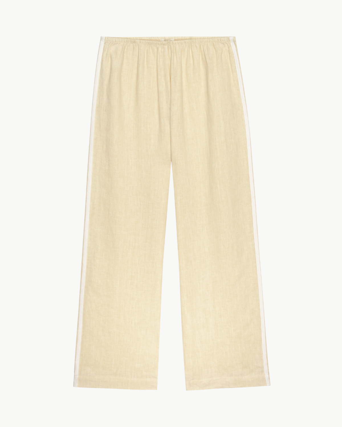 Donni. The Linen Crop Stripe Pant - Butter - Image 1 of 4