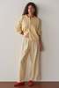 Donni. The Linen Crop Stripe Pant - Butter - Thumbnail 2