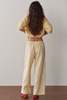 Donni. The Linen Crop Stripe Pant - Butter - Thumbnail 4
