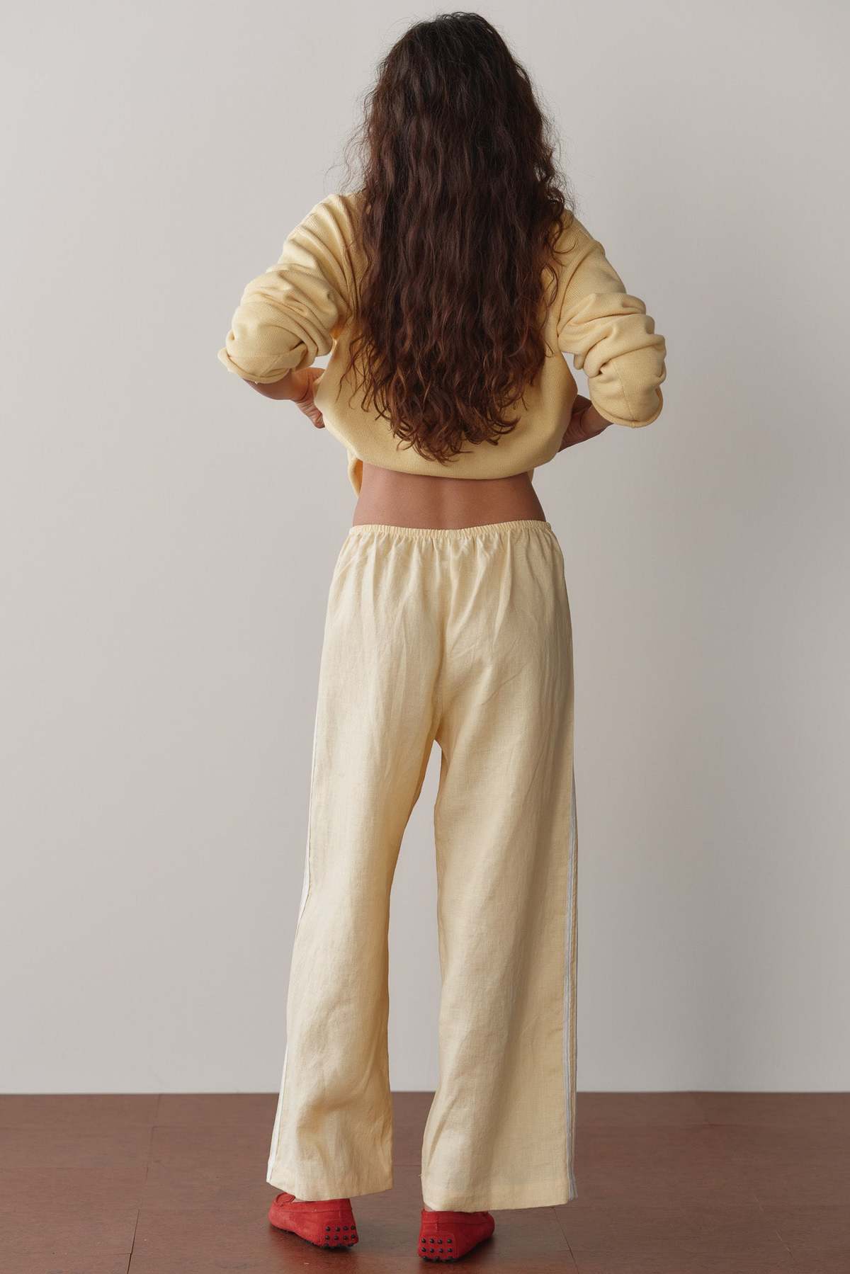 Donni. The Linen Crop Stripe Pant - Butter - Image 4 of 4