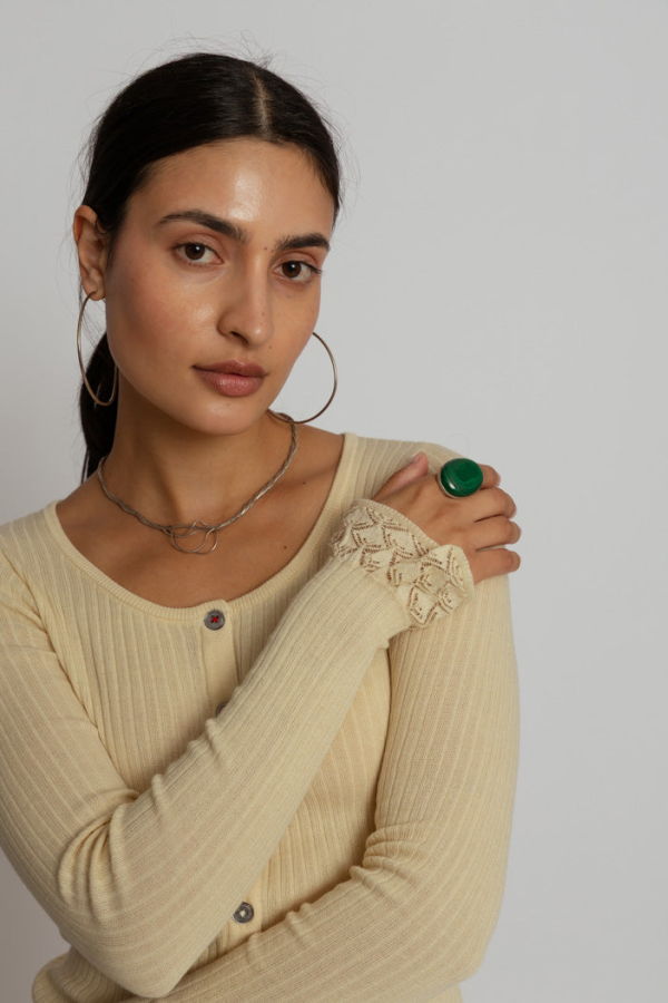Brazeau Tricot Vintage Scoop Cardigan - Lemon Drop