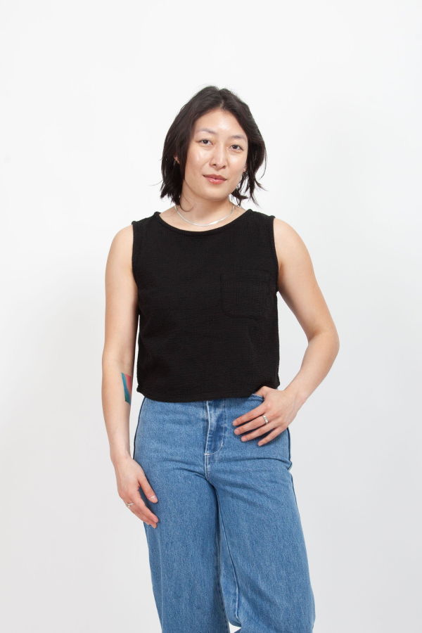 Gravel & Gold Lupine Tank - Ink Crinkle
