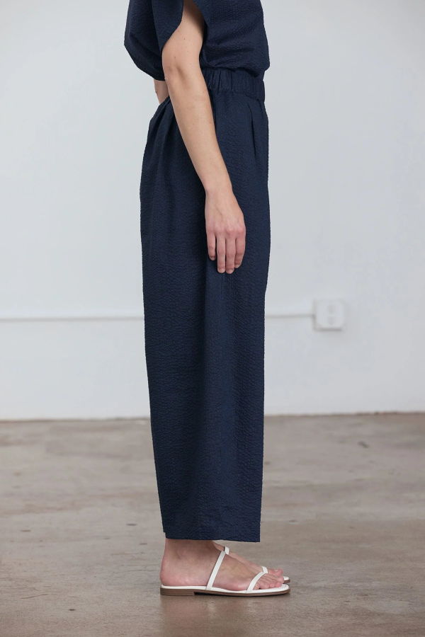 Black Crane Wide Pant with Micro Wave