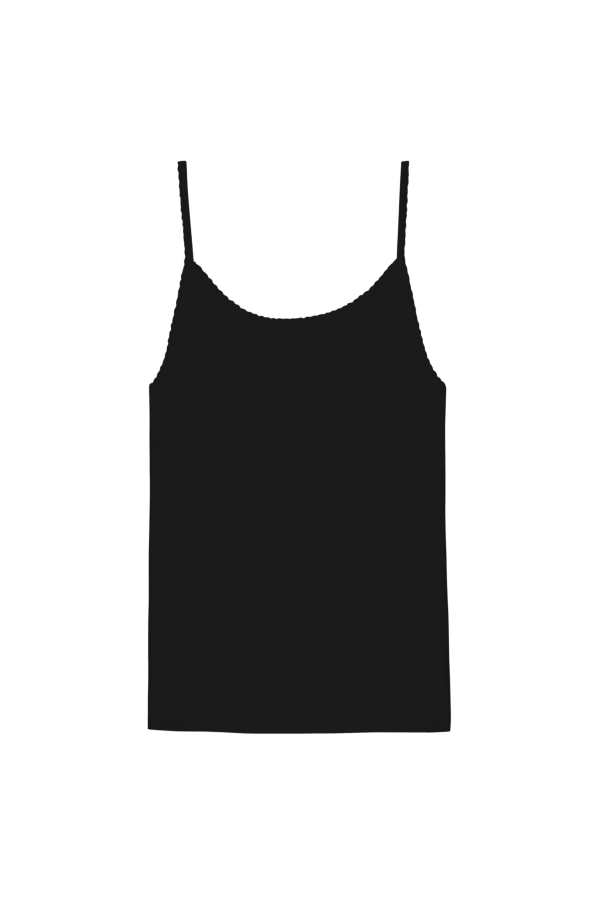 Donni. The Baby Rib Scallop Tank - Jet