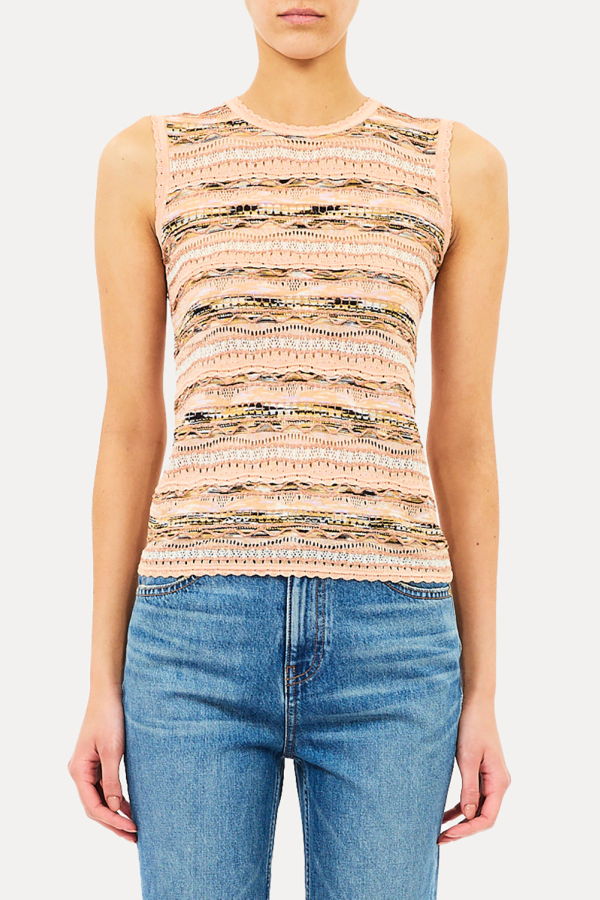 Ulla Johnson Alisa Short Sleeve Knit Top - Hibiscus