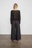 Enza Costa Linen Open Bateau Top - Black - Thumbnail 3