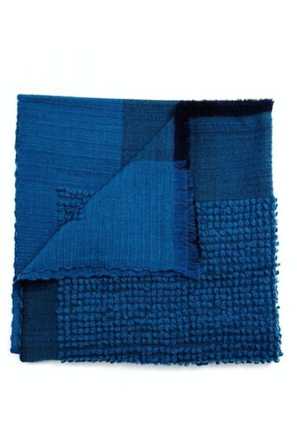 Variously Macaroon Midnight Handloom Throw - Midnight/Navy Blue