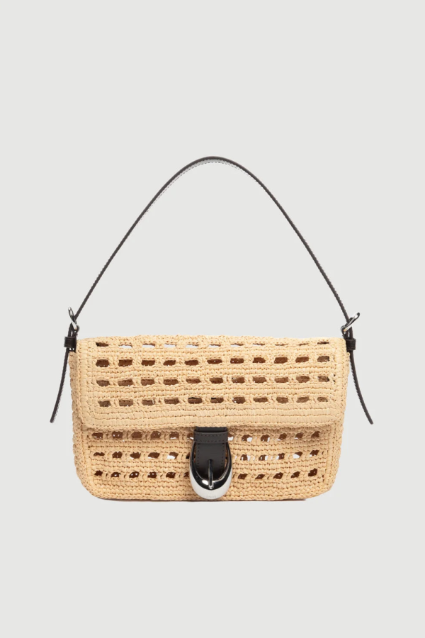 Staud Harlow Raffia Bag - Brown