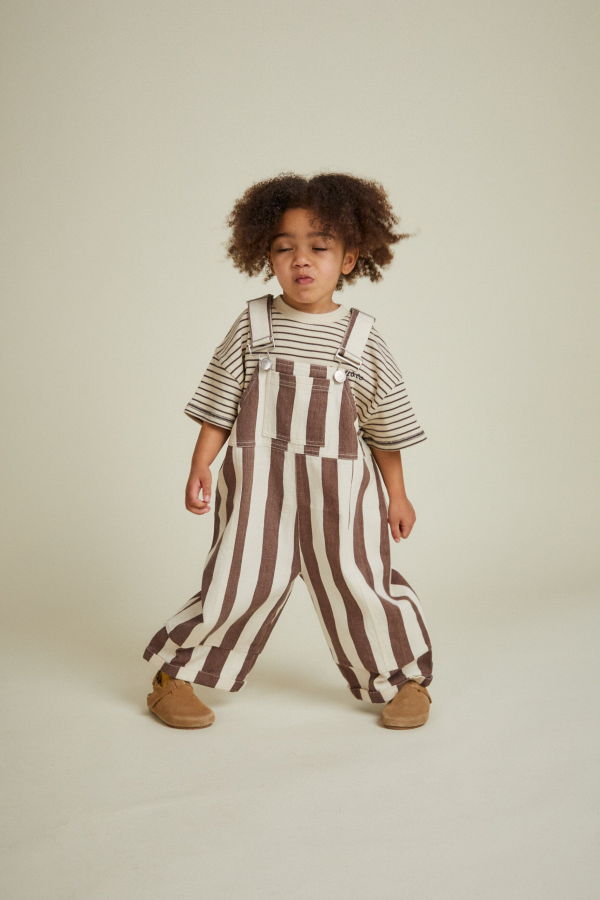 KIDS Claude & Co Blythe Dungaree - Choc Stripe