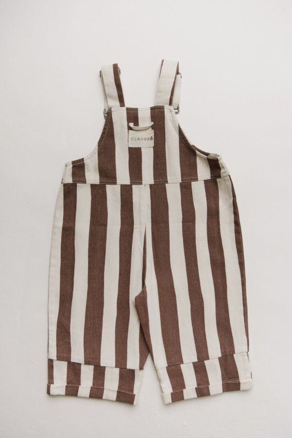 KIDS Claude & Co Blythe Dungaree - Choc Stripe