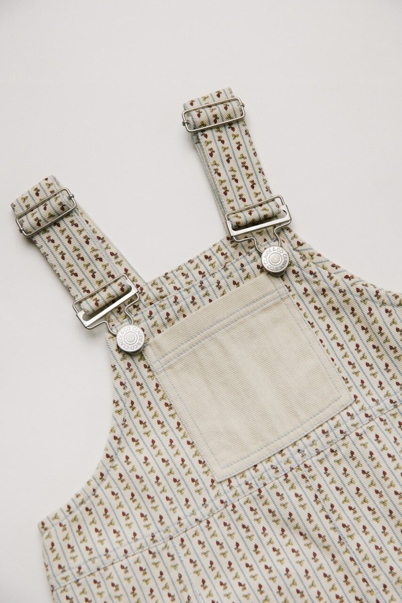 KIDS Claude & Co Blythe Dungaree - Radish Stripe
