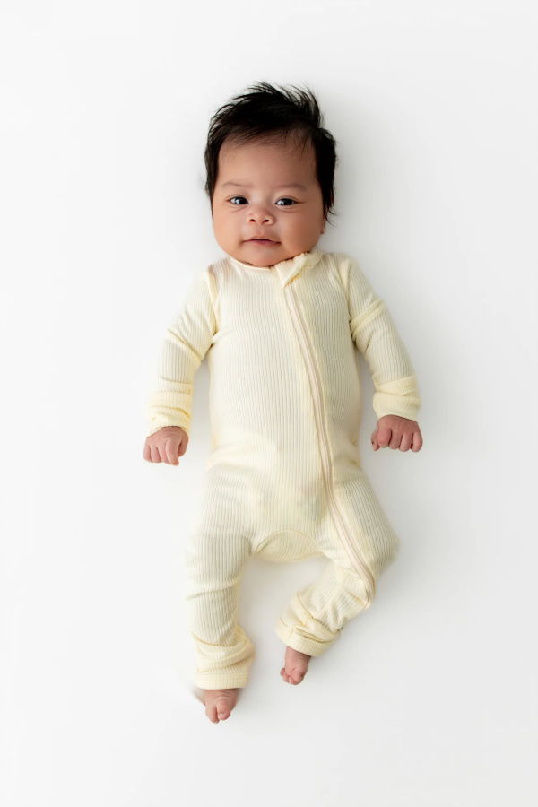 KIDS Kyte BABY Ribbed Zippered Romper