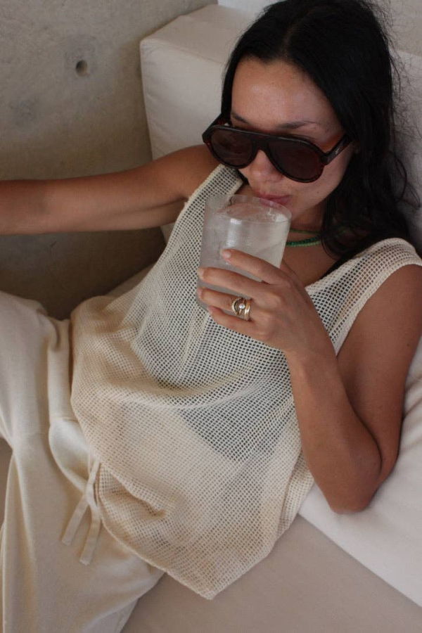 NA NIN Marni Netted Cotton Tank - Ecru