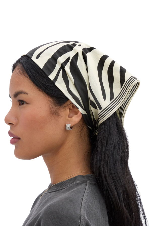 Clare V. Bandana Zebra Scarf