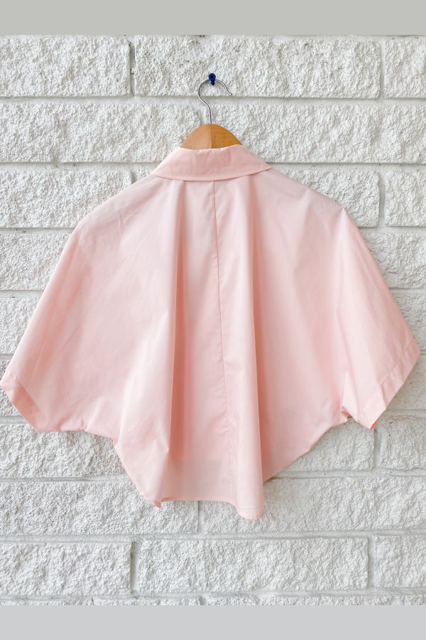 Jonathan Simkhai Blair Short Sleeve Shirt - Bubblegum