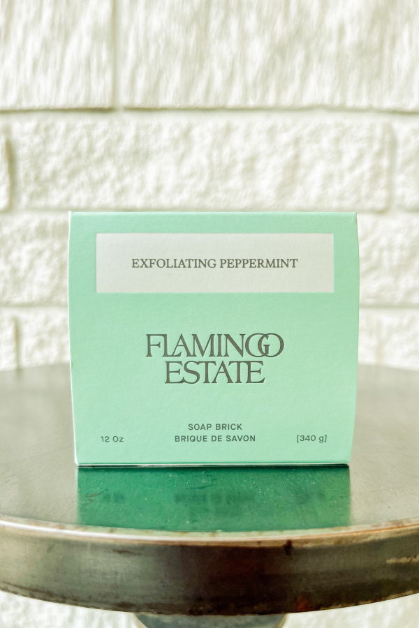 Flamingo Estate Exfoliating Peppermint Soap Brick