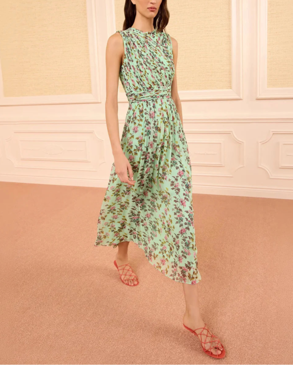 ulla johnson dress green Ulla Johnson Fiona Silk-chiffon Gown in Green