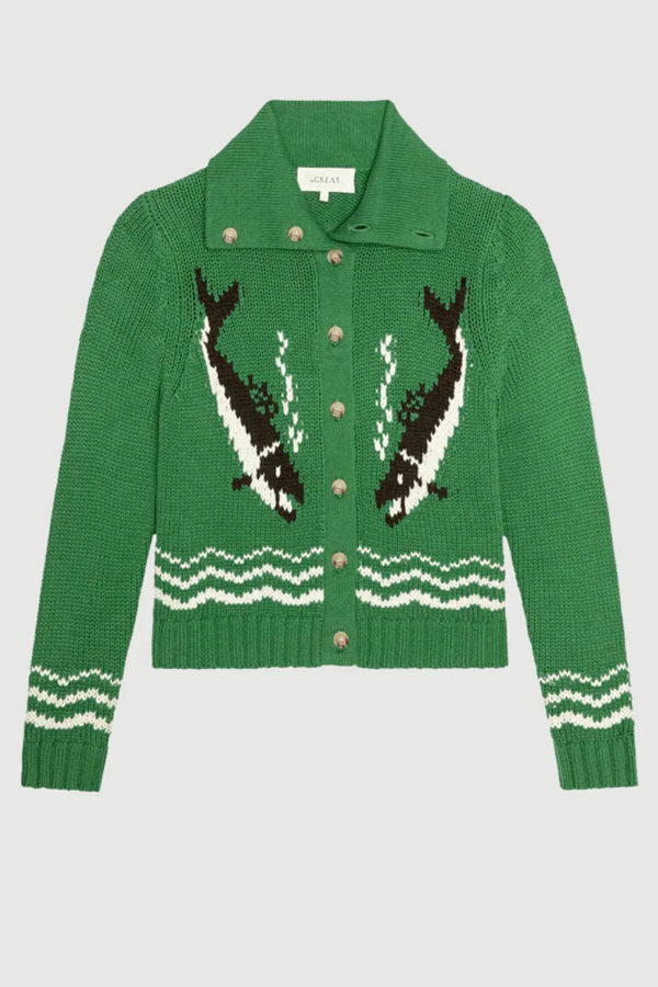 The Great. The Bass Cardigan - Green