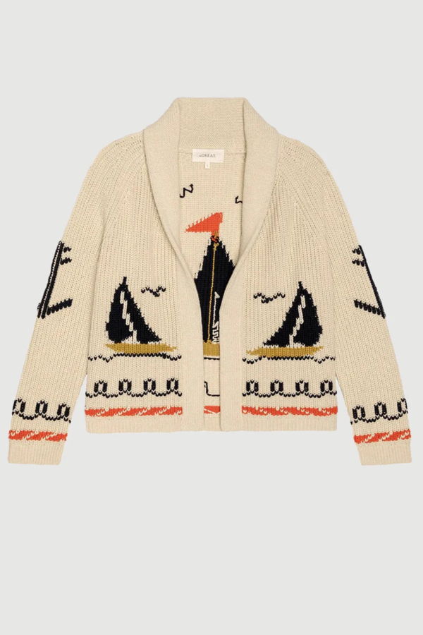 The Great. Sailboat Lodge Cardigan - Cream