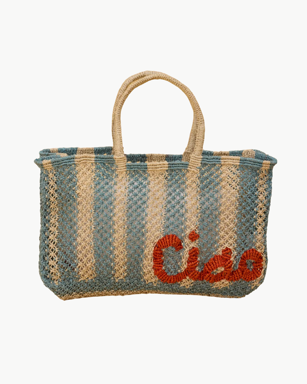 The Jacksons Lavina Ciao Tote - Sky/Natural Stripe