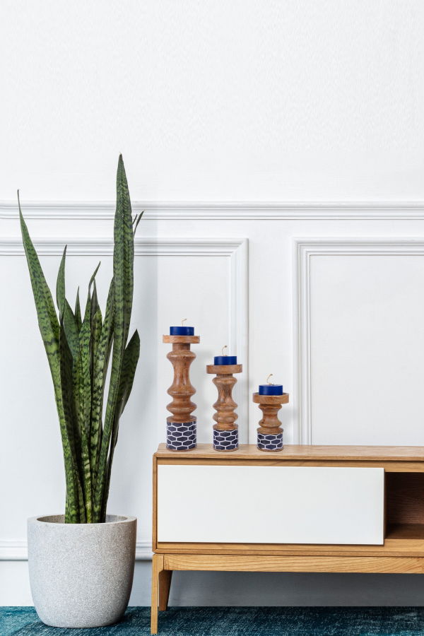 Mela Artisans Gramercy Mango Wood Candleholders Set of 3