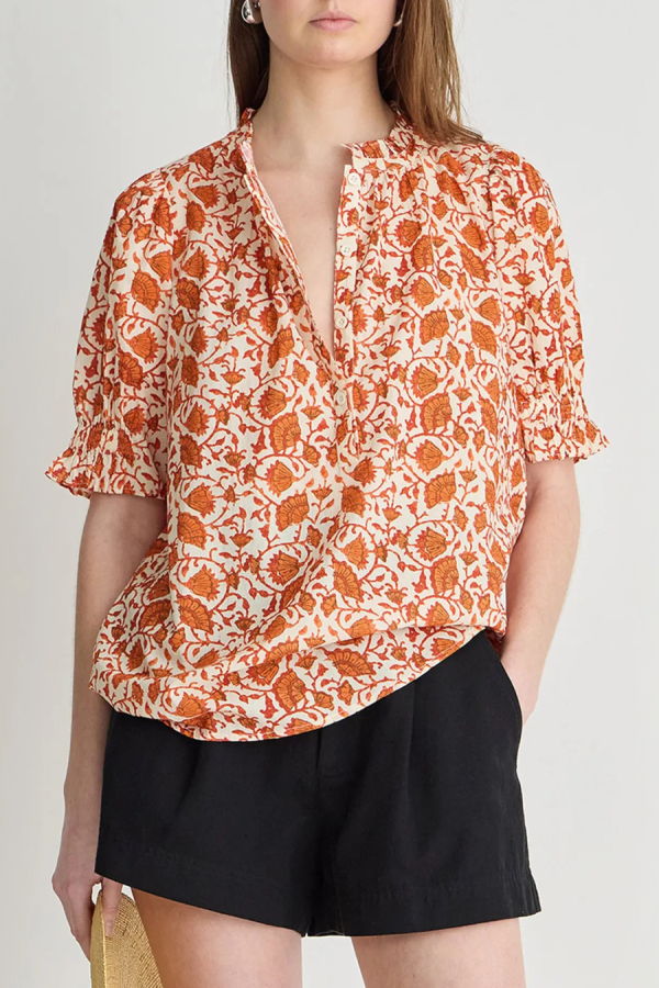 Apiece Apart Los Altos Top - Night Blooms Sorbet