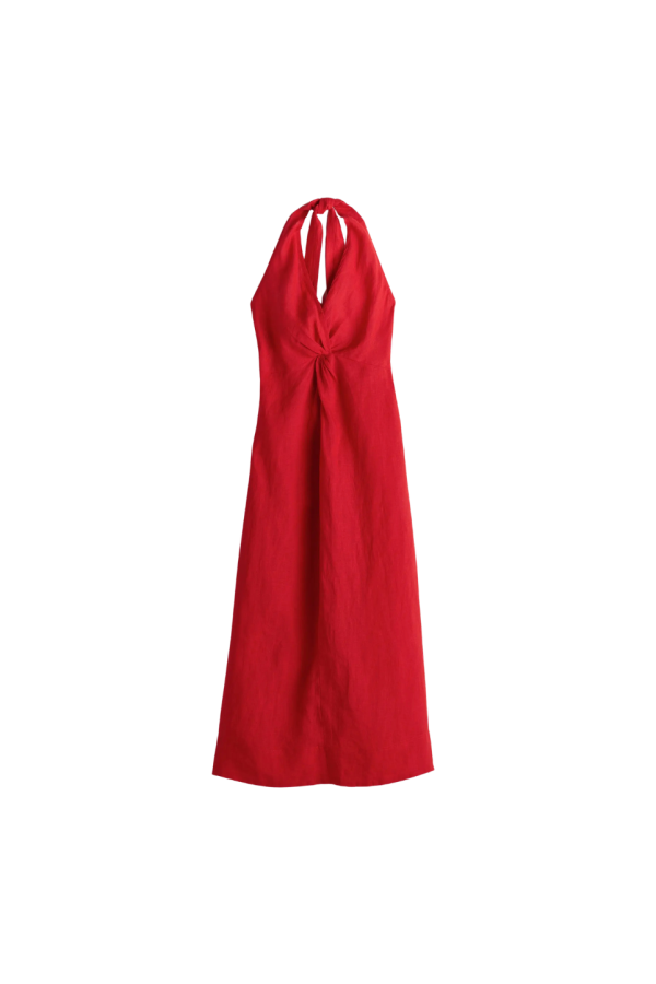 Apiece Apart Salome Halter Maxi Dress - Red