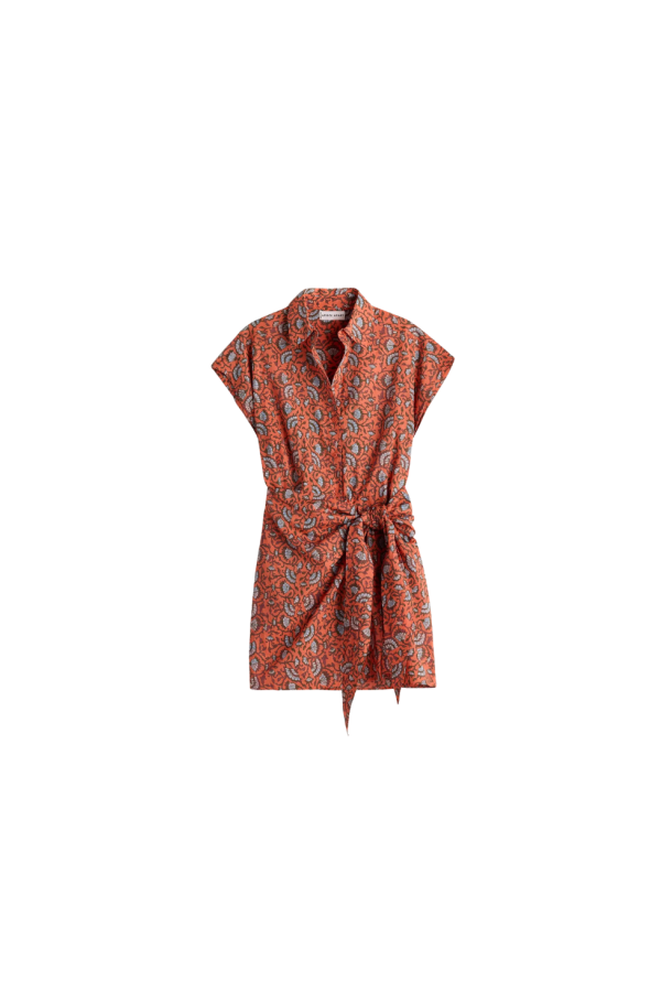 Apiece Apart San Vito Sarong Dress - Night Blooms Firecracker