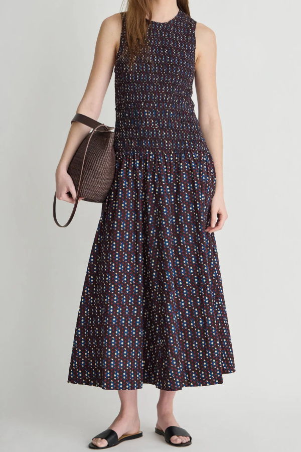 Apiece Apart Siempre Tank Maxi Dress - Block Print Polka