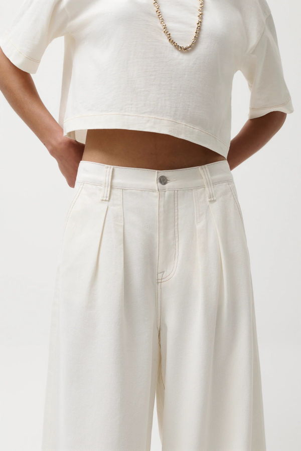 Pistola Delphine Pleated Wide Leg Jeans