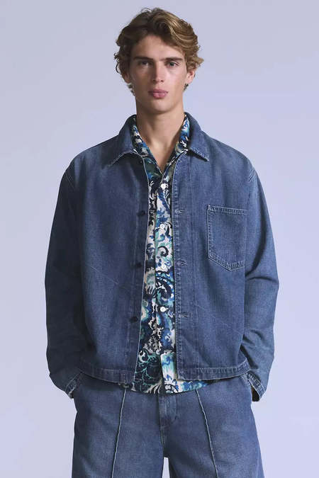 FDMTL Printed Patchwork Jacket - NAVY | Garmentory