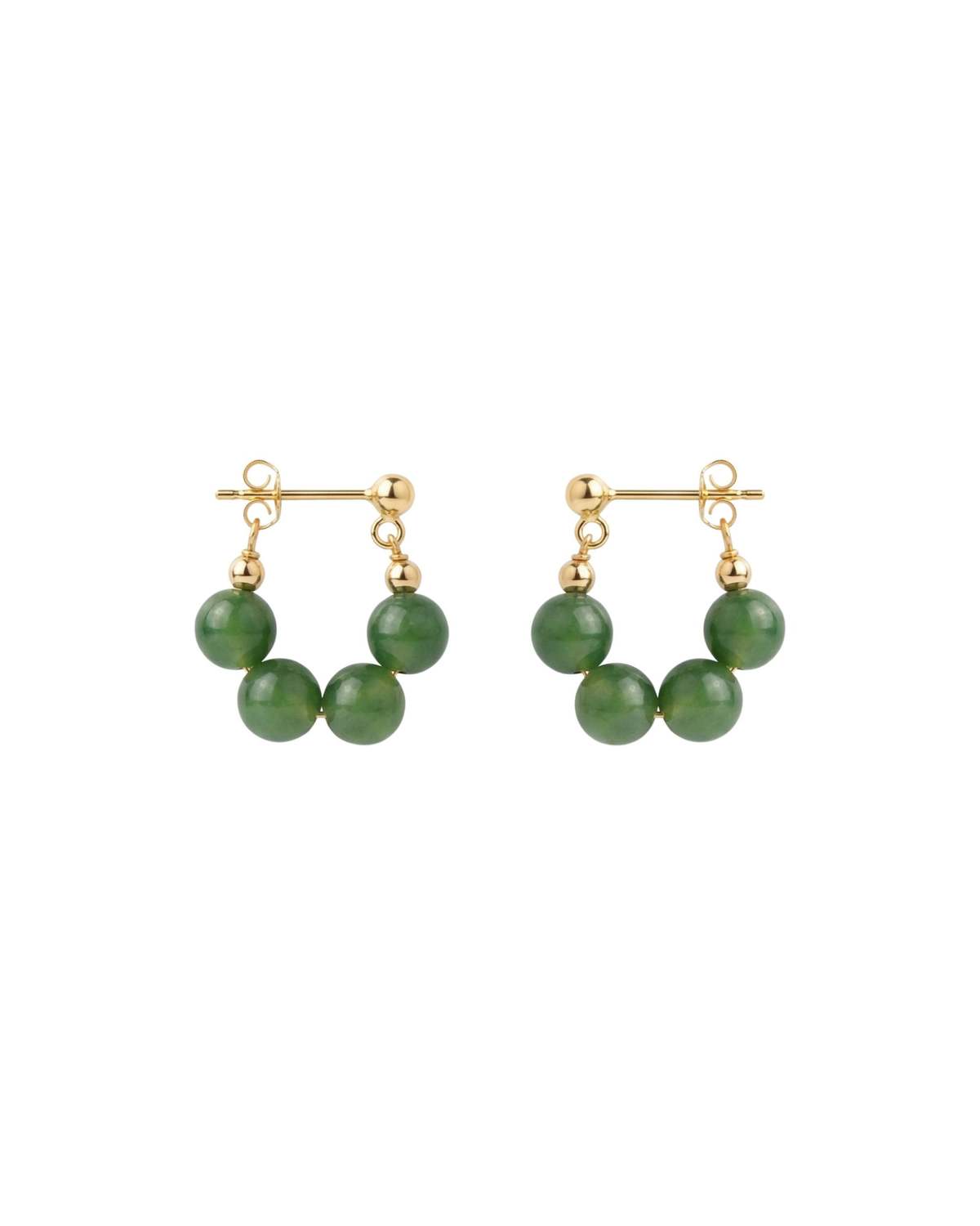 seree Fay Beaded Jade Hoop Earrings - Green - Image 1 of 4