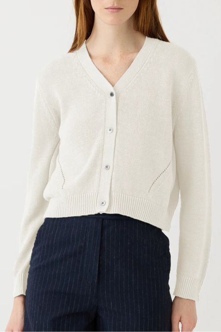 demylee Audrey Organic Cotton Cardigan - Natural | Garmentory