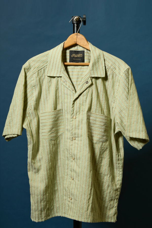 RICHTER GOODS Yarn Dyed Cotton Dobby Shirt - Green